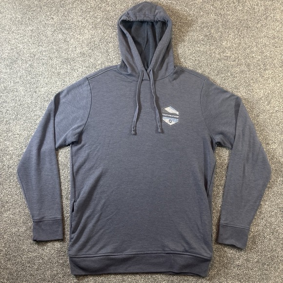 TravisMathew Other - TravisMathew Pullover Hoodie Blue Solid Logo Drawstring Men's M Regular